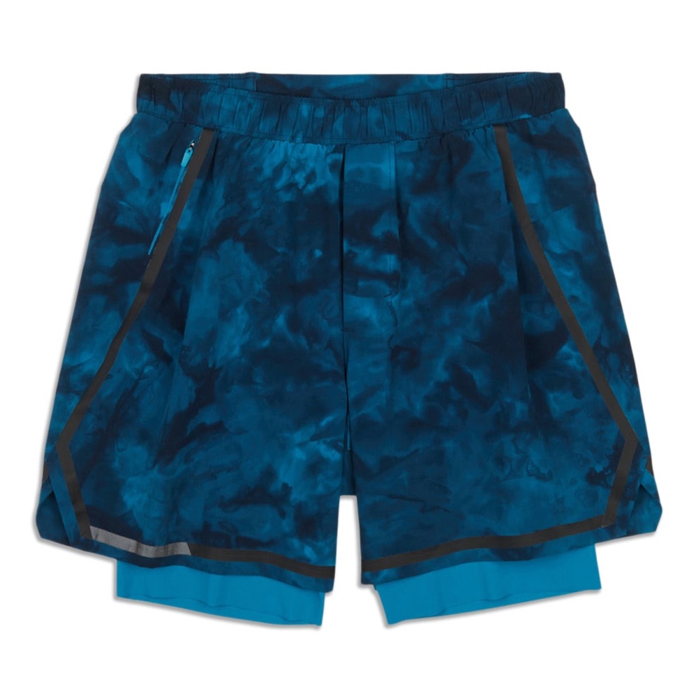 LIKE NEW Lululemon Men’s Surge Lined Short Bold Lines Blue Size Medium